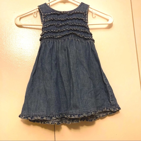 TALBOTS KIDS Blue Denim Ruffled Dress Girls 18months - Picture 7 of 14